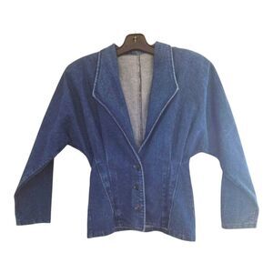 Vintage Circle S Dallas Texas Western Wear Denim Blazer Jacket Dolman Sleeve USA